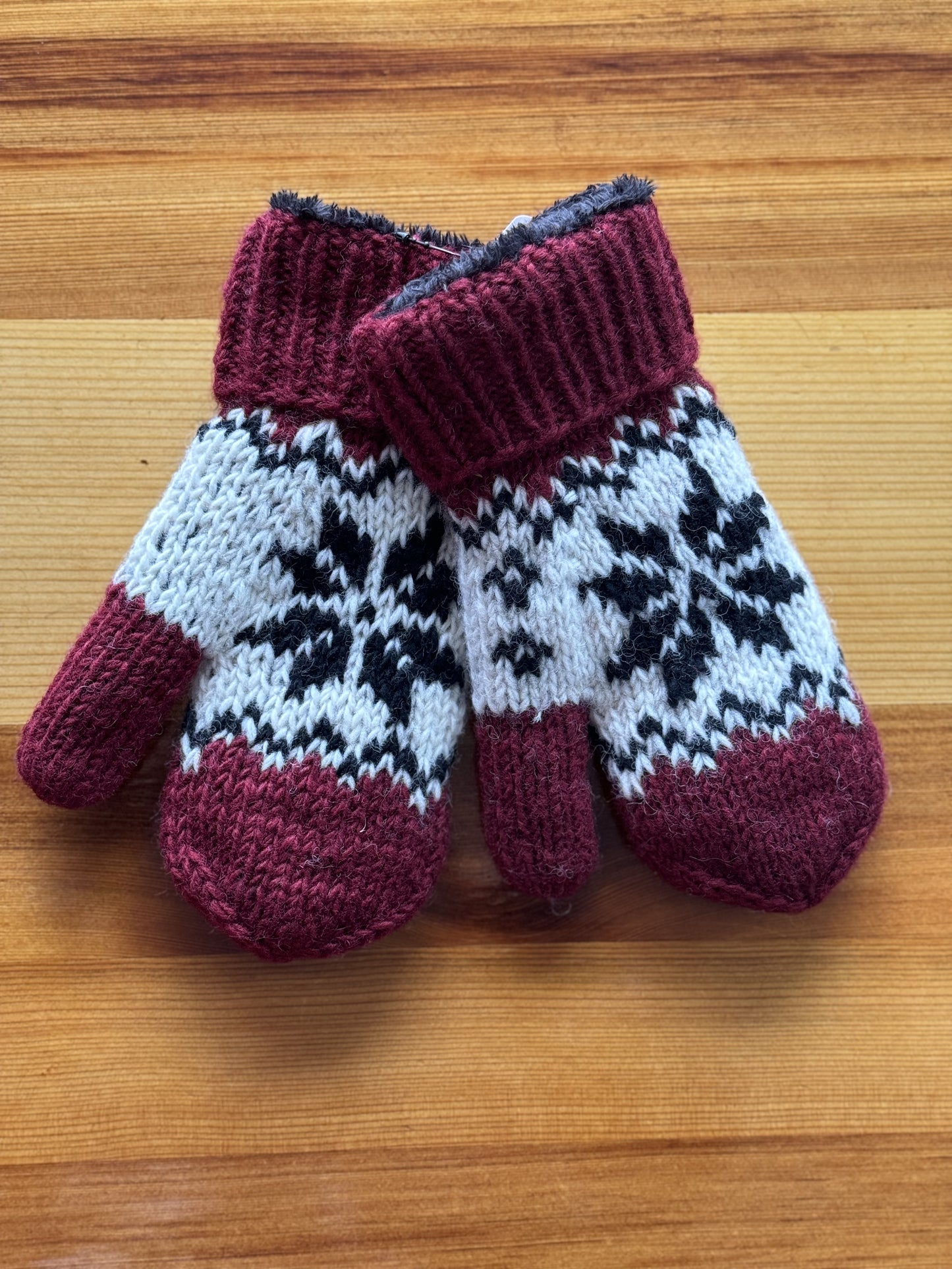 Wild & Free Red Snowflake Mittens